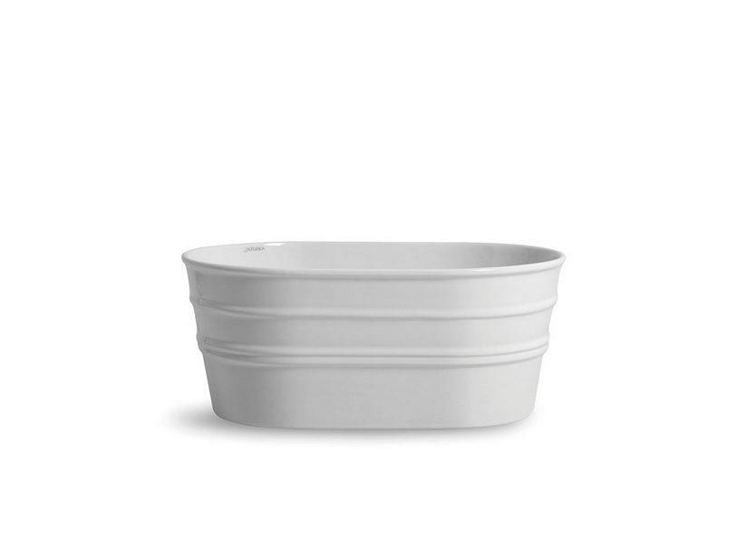 AUFSATZ/HÄNGE-WASCHBECKEN TINOZZA 60X40XH25 cm KERAMIK WEISS GLÄNZEND | IperCeramica