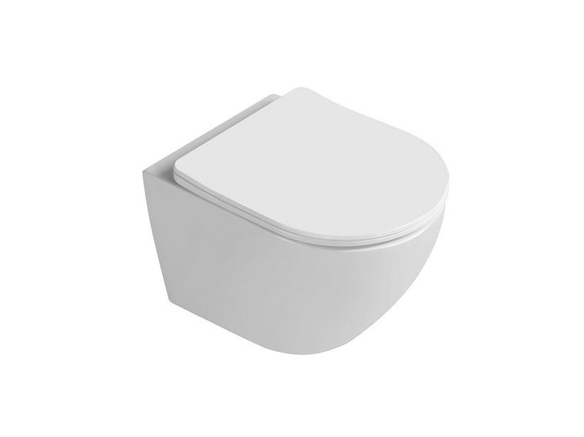 Randloses Hänge-WC Cardano 48,5x37 Weiß Glänzend | IperCeramica