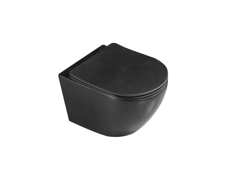 Hängendes WC Cardano Rimless 48,5x37 Schwarz Matt | IperCeramica