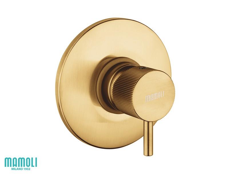 Externe Betätigungsblende für Unterputzarmatur für die Dusche Gretha, 1-Wege, Messing Soft-Gold gebürstet | IperCeramica