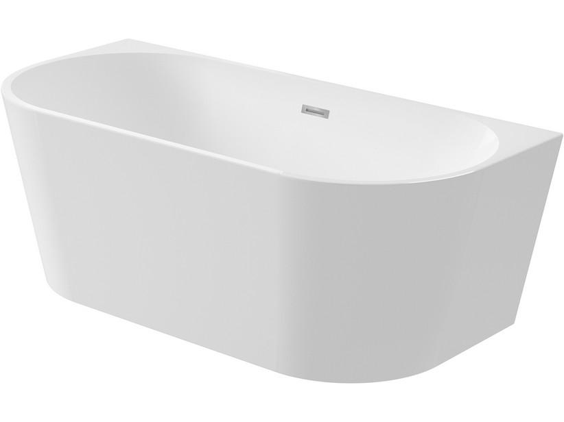 Wandbündige/freistehende Badewanne mit Füßen Silia cm 150x75x58 Weiß glänzend | IperCeramica