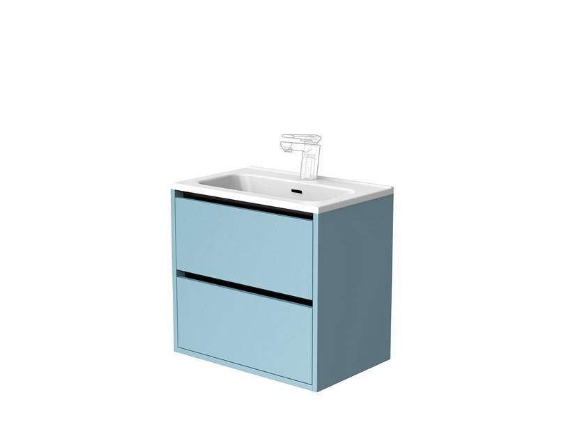 CAMPIGLIO 60/T39 cm Badezimmer-Unterschrank mit 2 Schubladen Matt Hellblau | IperCeramica