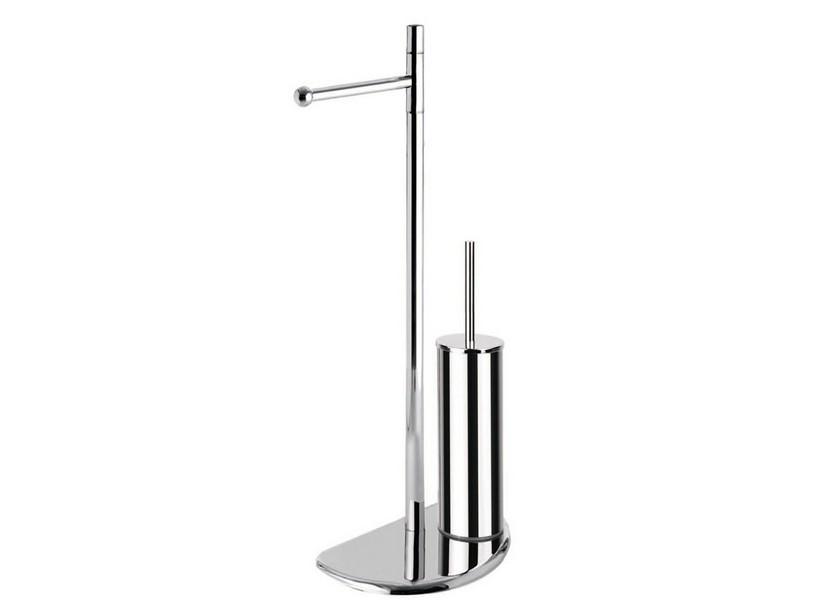 Bad-Standhandtuchhalter Amelie mit Toilettenpapier-und WC-Bürstenständer Chrom | IperCeramica