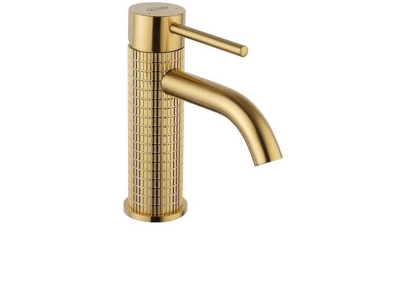 Mischer Waschtischmischer Jacuzzi Noemi aus Messing ohne Ablaufgarnitur Ausführung Pvd gebürstet Gold | IperCeramica