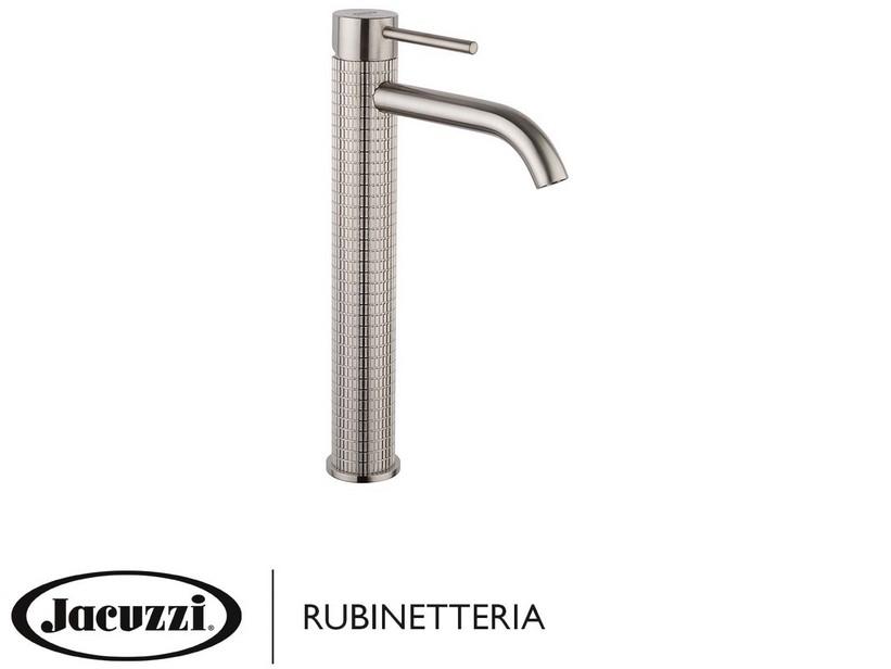 Waschtischarmatur hoch Jacuzzi® Noemi aus Messing - Ausführung PVD Edelstahl gebürstet | IperCeramica