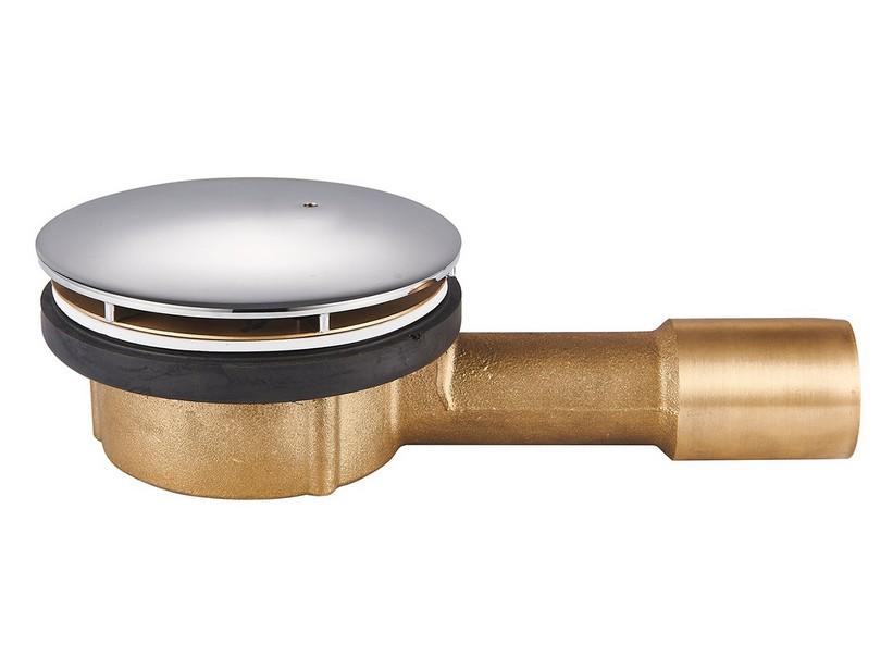 Ablaufgarnitur Low Round Ø90 mm abgesenkt aus Messing mit Kappe Chrom | IperCeramica