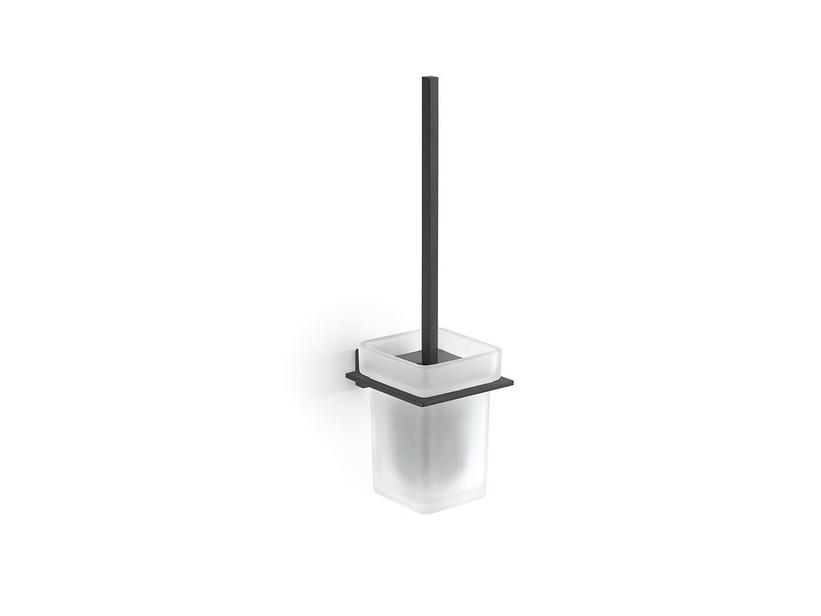 Rose Wc-Bürstenhalter für Wandmontage aus Glas Schwarz matt | IperCeramica