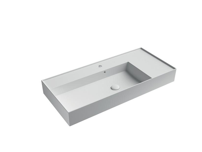 Waschbecken Unitop Twenty linkes Becken 101x46 cm Weiß matt | IperCeramica