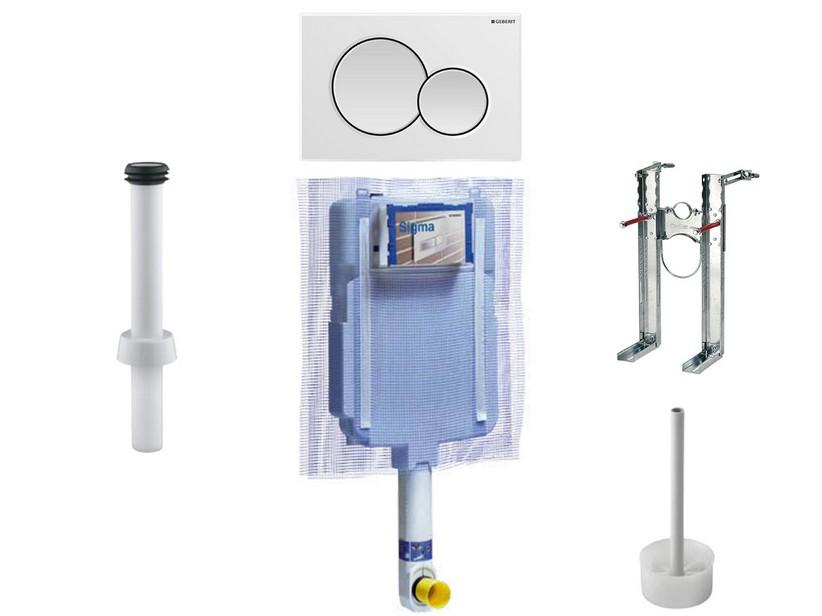 GEBERIT® Einbauspülkasten SIGMA8 mit 2-Tasten-Betätigungsplatte Weiß für Wand-WC Spülrandlos | IperCeramica