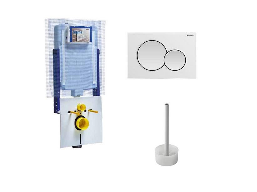 GEBERIT® Einbauspülkasten Modul SIGMA8 mit 2-Tasten-Betätigungsplatte Weiß für Wand-WC Spülrandlos | IperCeramica