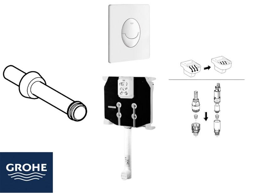 GROHE® Einbauspülkasten 8 cm stark mit 2-Tasten-Betätigungsplatte START Weiß für Stand-WC Spülrandlos | IperCeramica