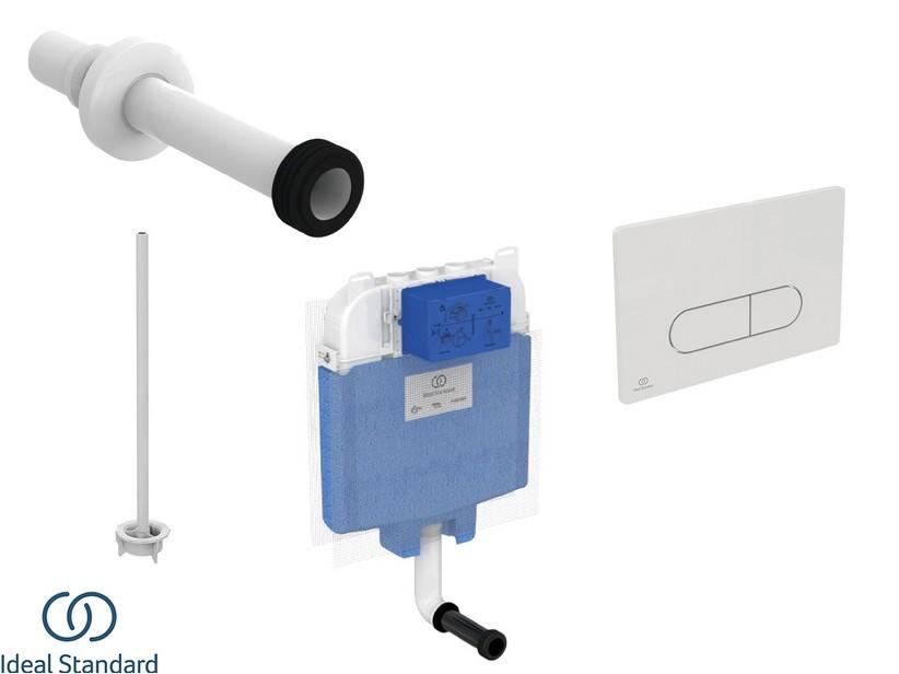 IDEAL STANDARD® Einbauspülkasten 8 cm stark mit 2-Tasten-Betätigungsplatte OLEAS Weiß für Abgesetzte Stand-WC Spülrandlos | IperCeramica