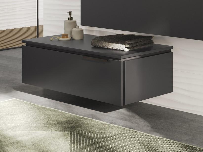 Kommode TOUCH 70 cm 1 Schublade und Top 1,2 cm Phoenix Schwarz Matt | IperCeramica