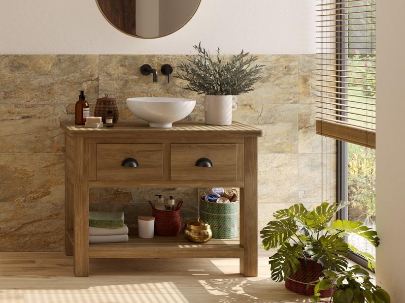 Fliese Bali Gold Zweite Wahl 30x60,4 Feinsteinzeug Schieferoptik Gold | IperCeramica