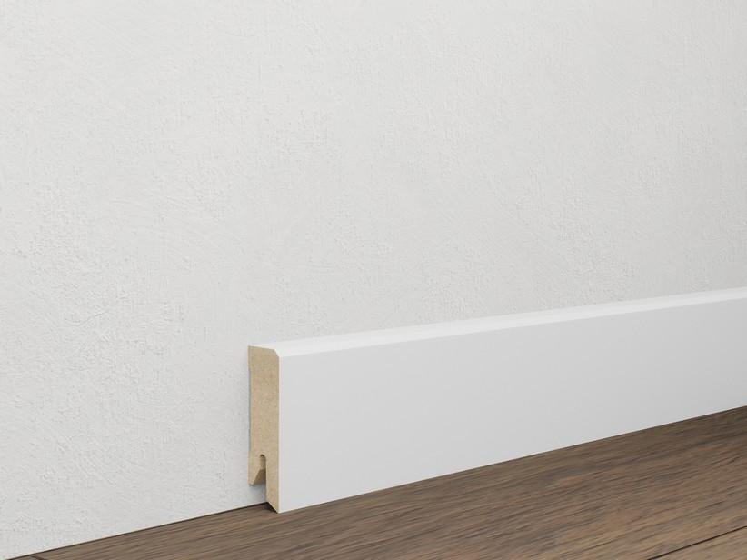 Sockelleiste MDF Weiss Quadratisch Länge 2,40m | IperCeramica
