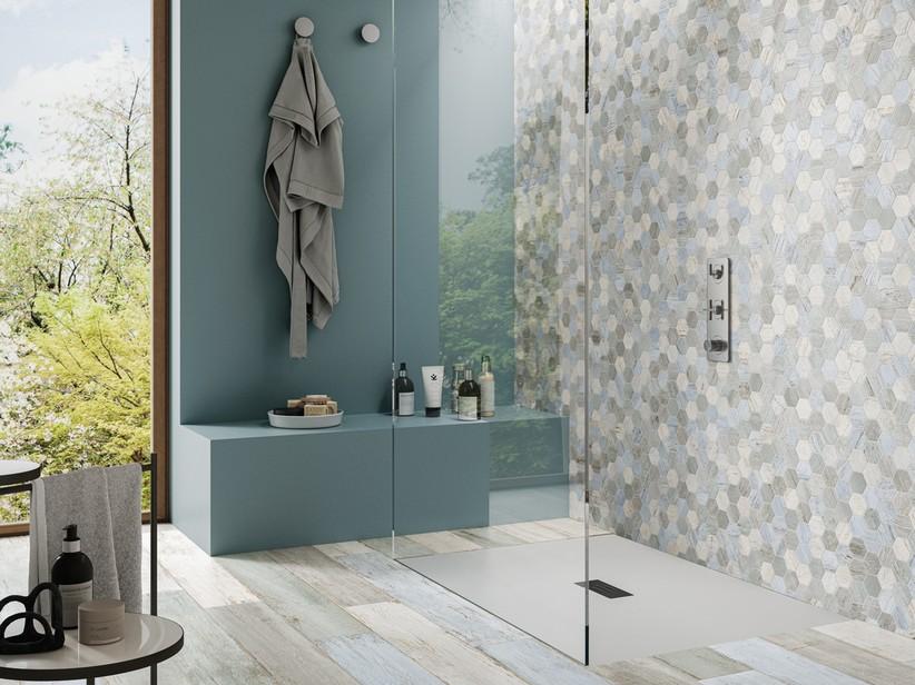 Mosaik Boat Mix Esagona 29x27 Feinsteinzeug Holzoptik Abgebeizt Mehrfarbig | IperCeramica