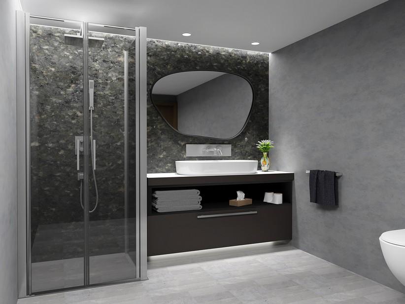 Duschkabine Xeno 80x80 H200 Erw 75/79-75,5/79,5 cm Saloontür und fester Teil Kristallglas Transparent und Profile Chrom | IperCeramica