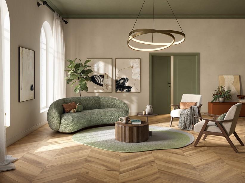 Fliese Brentwood Chevron Honey 15x85 Feinsteinzeug Amber-Eichenoptik | IperCeramica