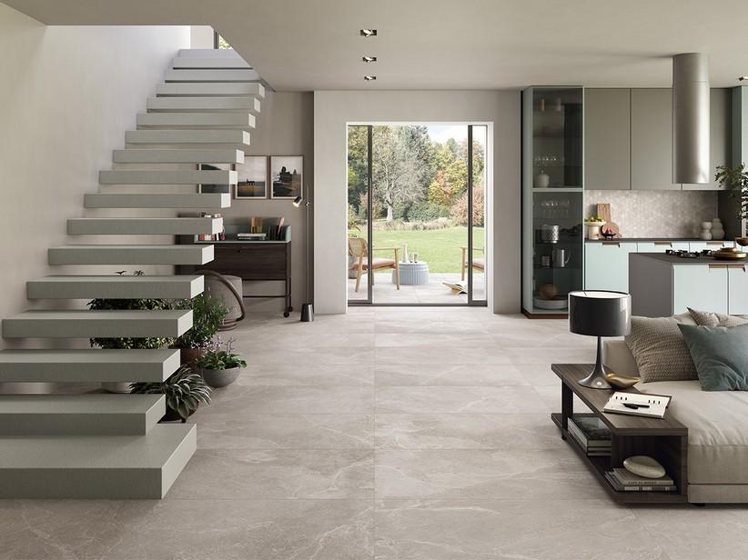 Fliese Cardiff Grey 60x120 Feinsteinzeug Steinoptik Schiefer Grau | IperCeramica