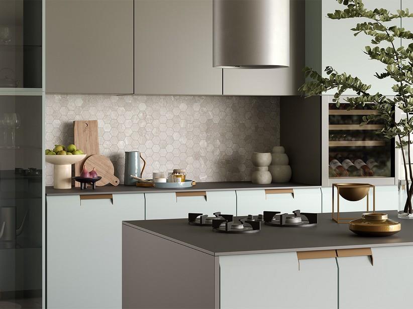 Mosaik Cardiff Grey Esagona 29x27 Feinsteinzeug Schiefer-Steinoptik Grau | IperCeramica