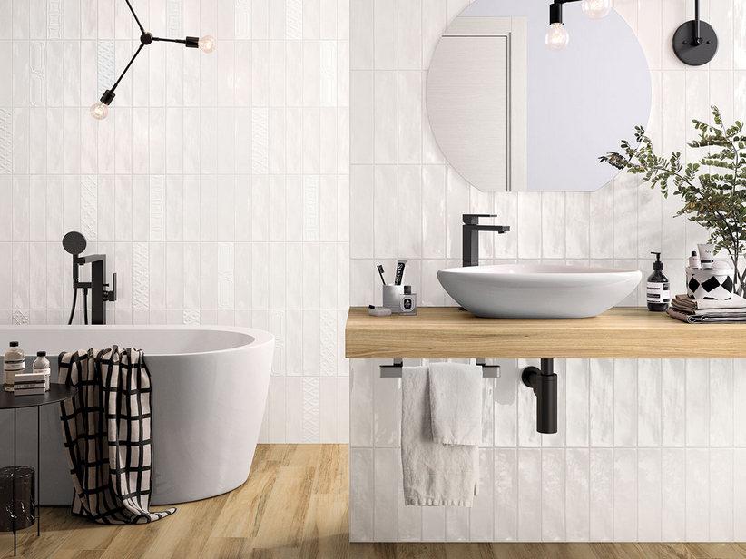 Wandfliese Chelsea Milk 7,5X30 Riemchen Glänzend Weiss | IperCeramica