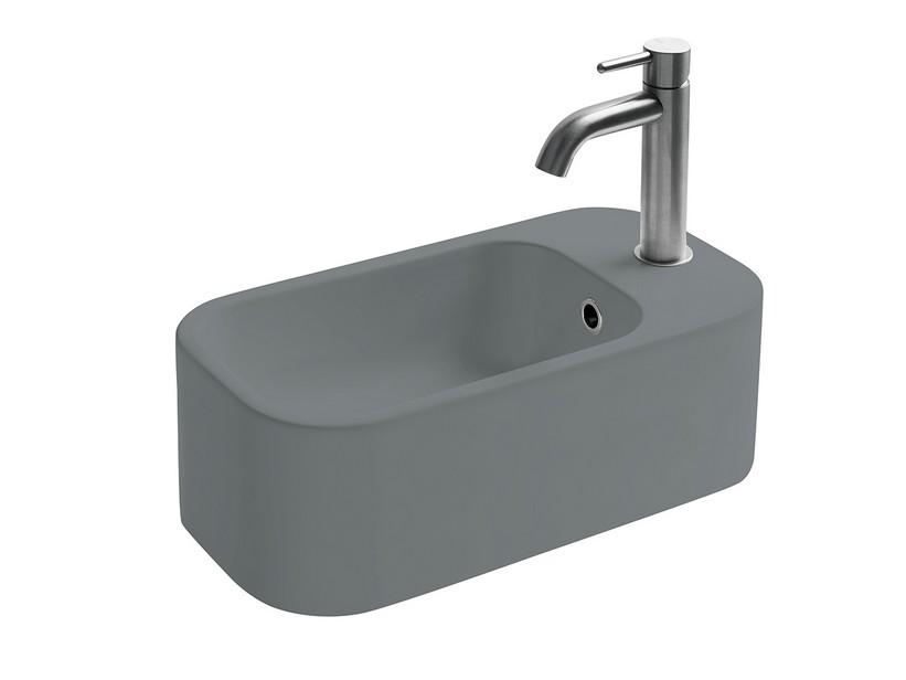 Vorderes Hängewaschbecken Cosa Mini 48X25 aus Keramik Grau Matt | IperCeramica