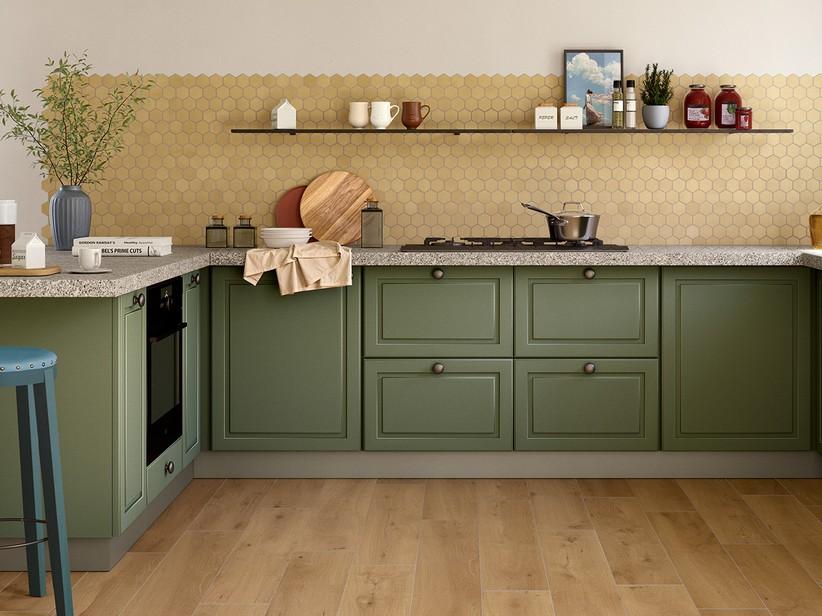 Mosaik Creta Ocra 29x27 Feinsteinzeug Cotto Optik Gelb | IperCeramica