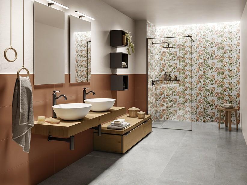 Ablage für Aufsatzwaschbecken TOPSY TOP 120 cm, 10cm hoch aus Eichennaturholz mit Knorren | IperCeramica