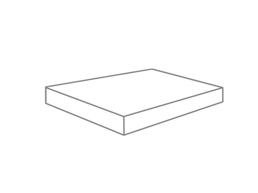 L-formiges Element mit gerader Kante - Kante aus Feinsteinzeug Gres Impruneta Rosso 40,6X40,6X4 | IperCeramica