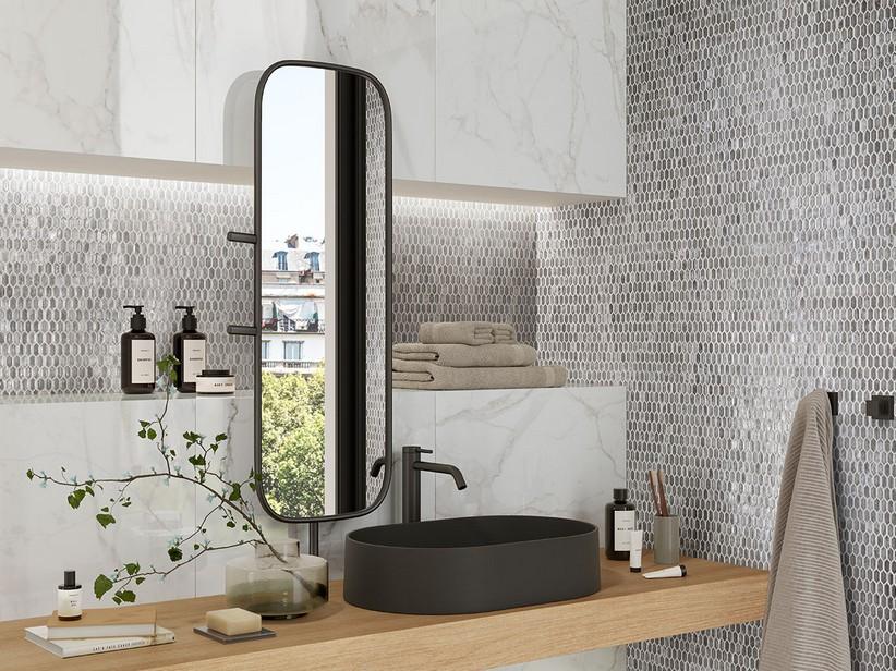 Glasmosaik Gems Platinum mit Silberblatt 29,5x29,8 cm Platin | IperCeramica