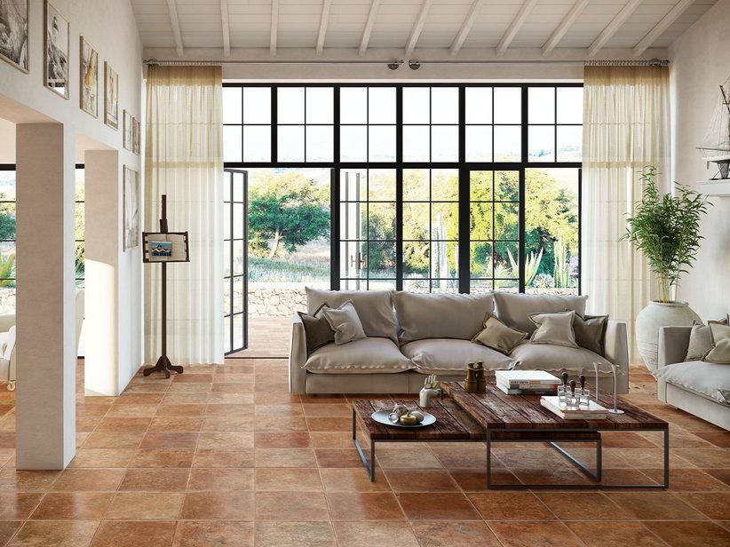 Fliese Impruneta Antico 40,6x40,6 Feinsteinzeug Cotto Antikoptik | IperCeramica