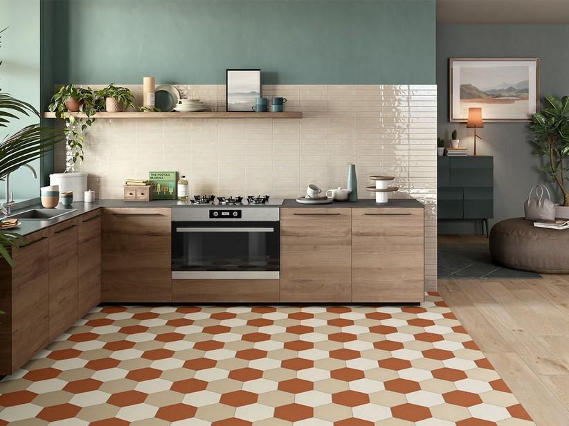 Wandfliese Jelly Almond 5x25 Einbrand Beige glänzend | IperCeramica