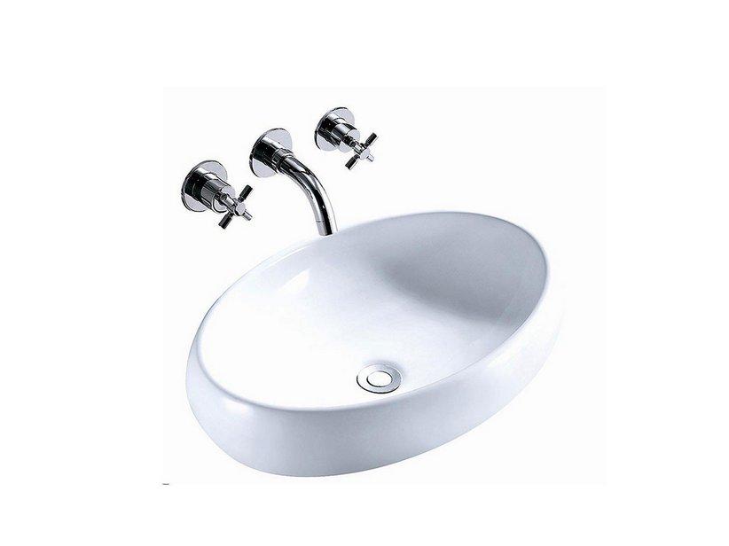 AUFSATZWASCHBECKEN MINCIO 59X40XH15 cm KERAMIK WEISS GLÄNZEND | IperCeramica