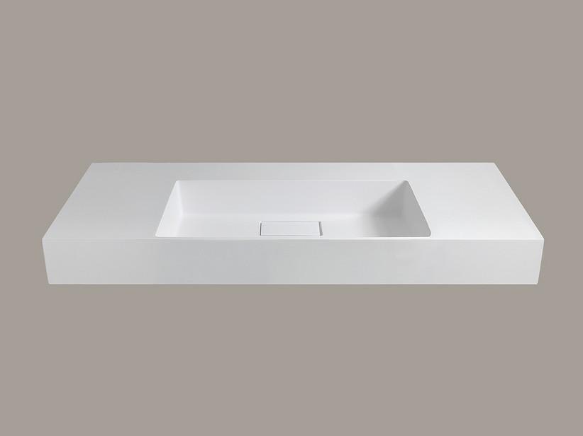Waschbecken Unitop QUADRO cm 120x48 aus Harz Weiß matt | IperCeramica