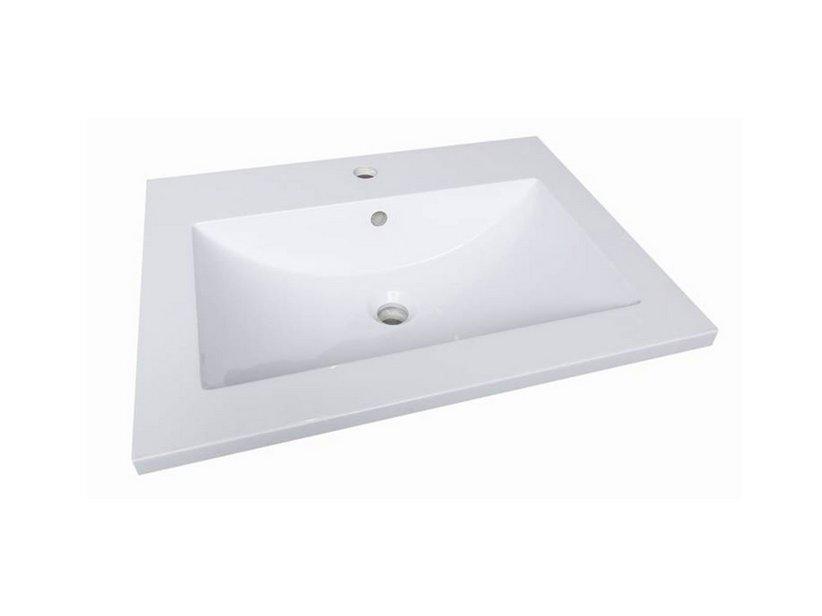 EINBAUWASCHTISCH UNITOP SLIM 61x46 cm HARZ WEISS GLÄNZEND | IperCeramica