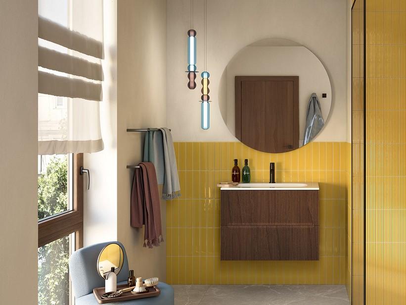 Wandfliese Mahjong Sunflowers Lux 6x24,6 Einbrand Gelb glänzend | IperCeramica