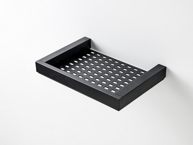 Duschregal Zeropiu' 18 cm aus Aluminium Schwarz Matt | IperCeramica