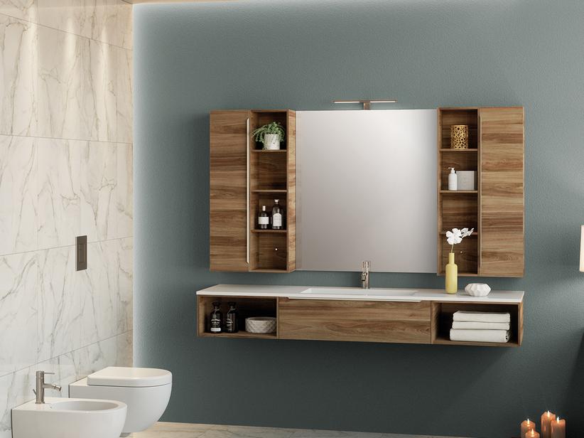BADMÖBEL TRENDY 190 CM 1 SCHUBLADE, WASCHBECKEN HIDE WEISS MATT | IperCeramica