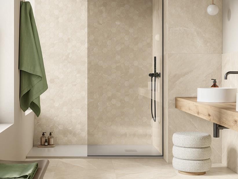 Mosaik Namibia Sand Esagona 29x27 Feinsteinzeug Schieferoptik Beige | IperCeramica
