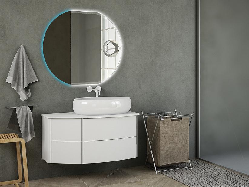 Badmöbel Olas 91 rechts Unterteil und Platte Weiß Matt | IperCeramica