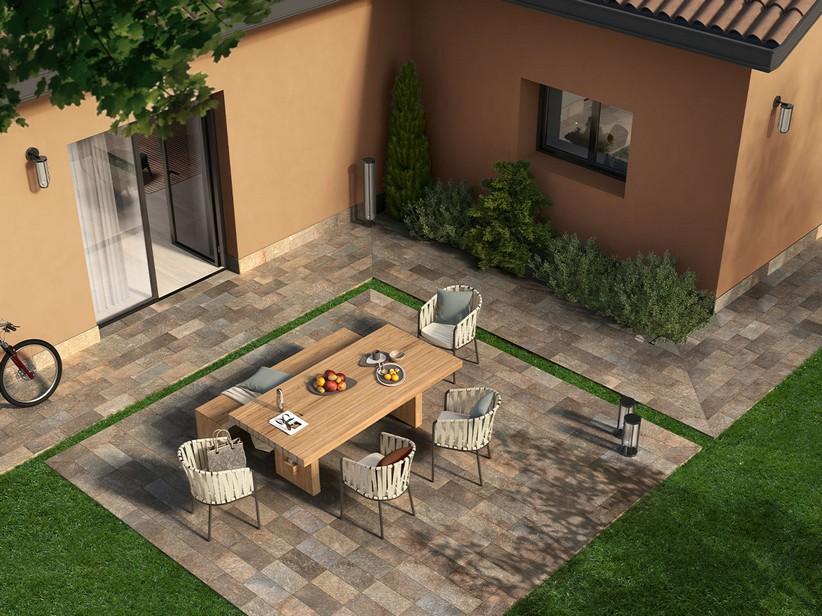 Fliese Outback Porfido 20,5X41,5 Feinsteinzeug für Außenbereich Natursteinoptik | IperCeramica