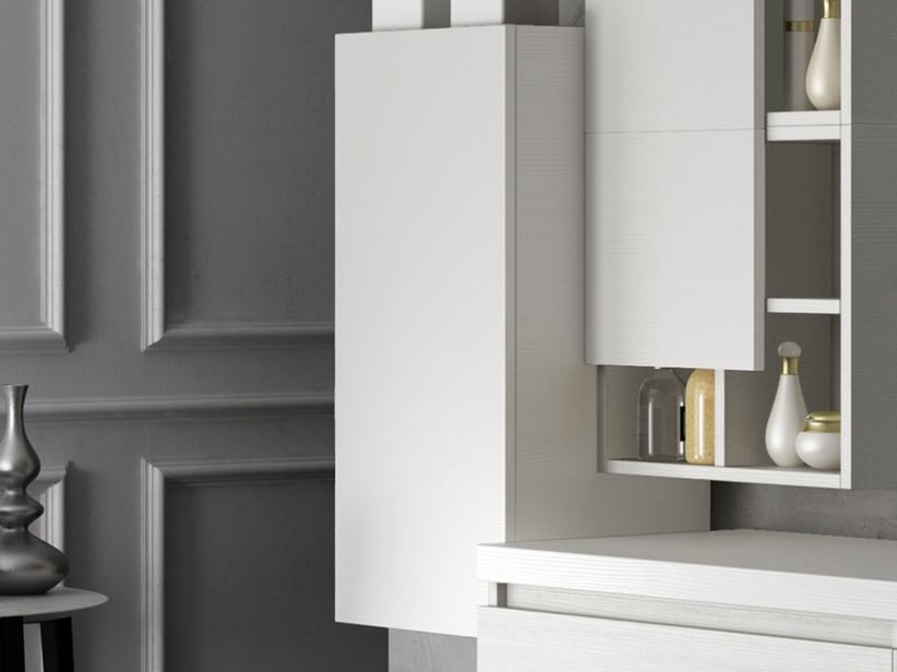 HÄNGESCHRANK QUBO HÖHE 80 cm MIT TÜR BIANCO MATRIX | IperCeramica