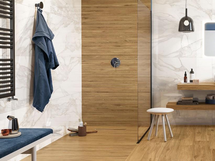 Mosaik Navy Stick Gold 20X120 Feinsteinzeug Eichenholzoptik | IperCeramica