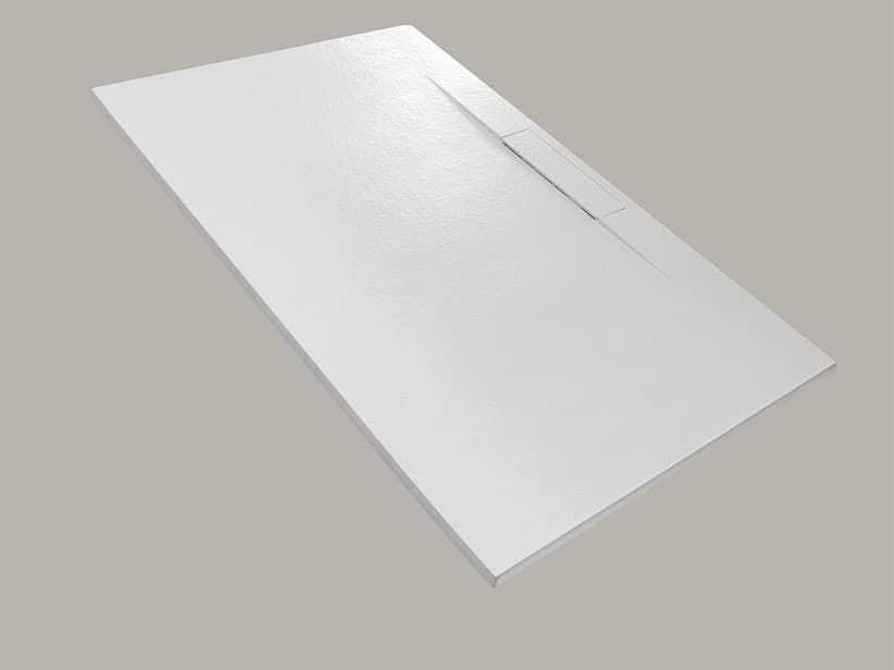 Duschwanne Dot 80x180 cm Harz mit gehämmerter Steinoptik Weiß | IperCeramica