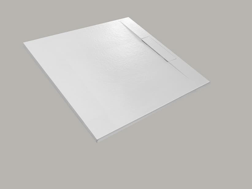 Duschwanne Dot 90x120 cm Harz mit gehämmerter Steinoptik Weiß | IperCeramica