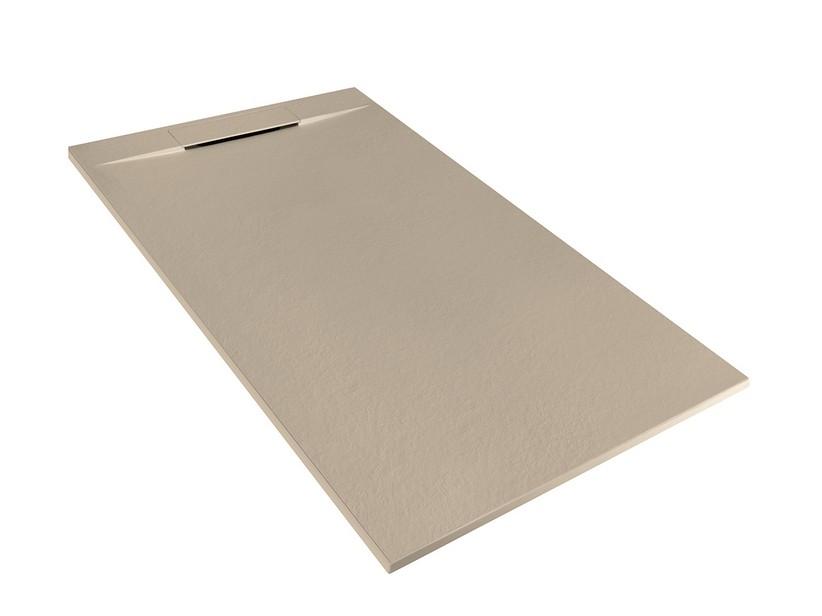 Duschwanne Matic 70x120 cm Harz mit gehämmerter Steinoptik Taupe | IperCeramica