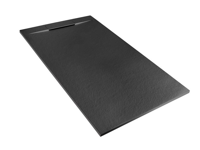 Duschwanne Matic 80x150 cm Harz mit gehämmerter Steinoptik Anthrazitgrau | IperCeramica