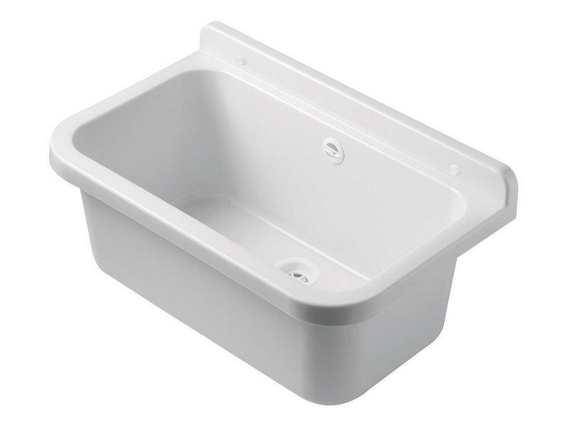 Waschküchenbecken Innen/Außen Einbau aus Polypropylen 55x34 cm Weiß matt | IperCeramica