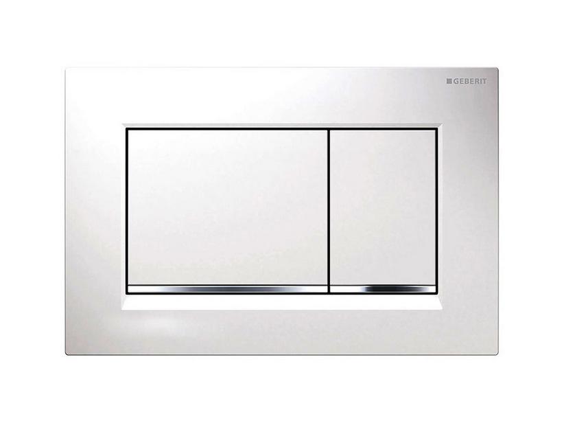 BETÄTIGUNGSPLATTE SIGMA30 GEBERIT 2 TASTEN WEISS/CHROM/WEISS | IperCeramica