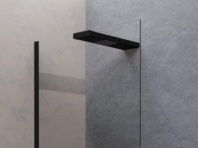 Stabilisierender Duschkopf für Walk-In-Dusche Plano 80 cm Schwarz matt | IperCeramica